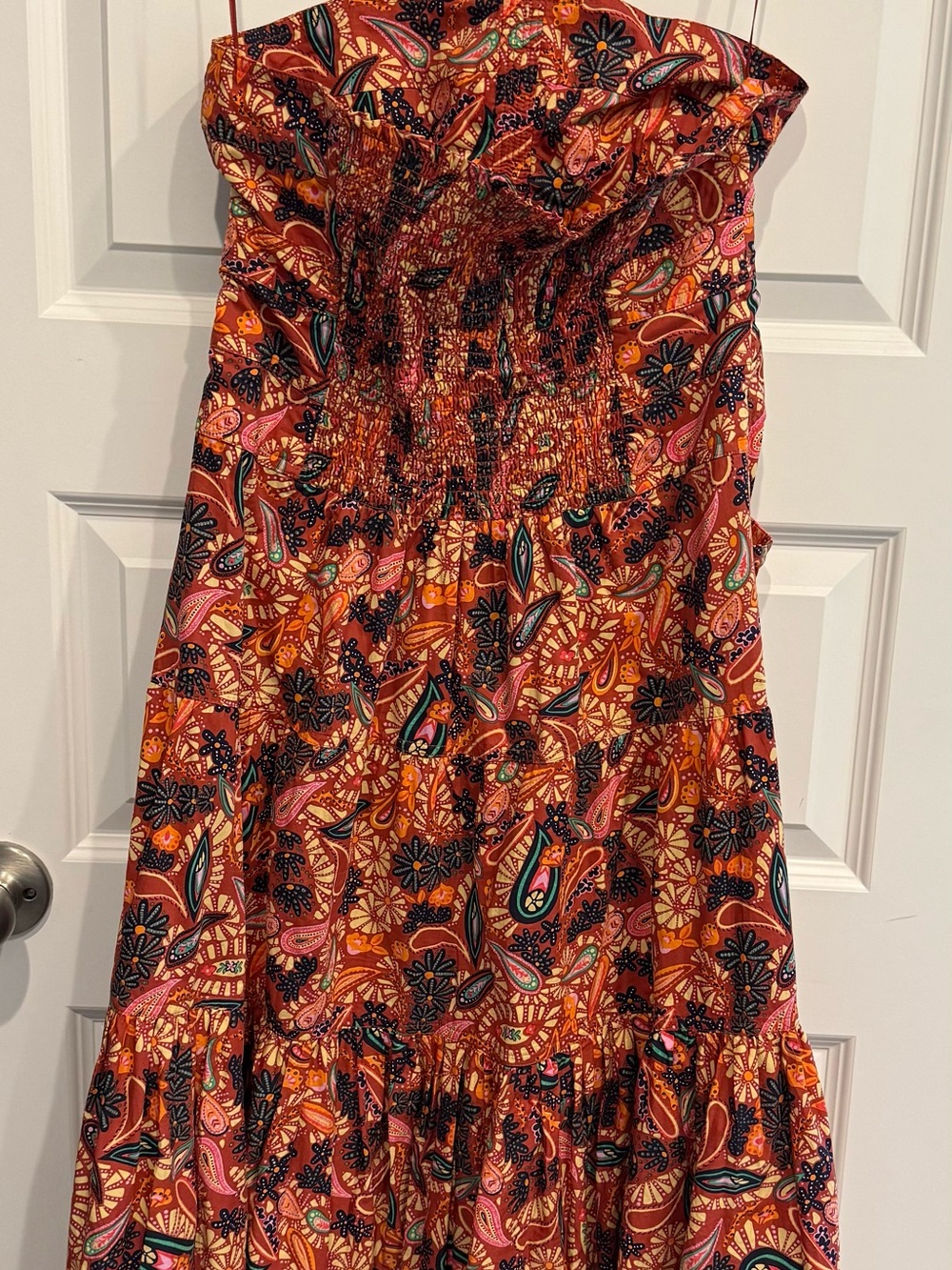 House of Harlow 1960 Red Orange Paisley Print